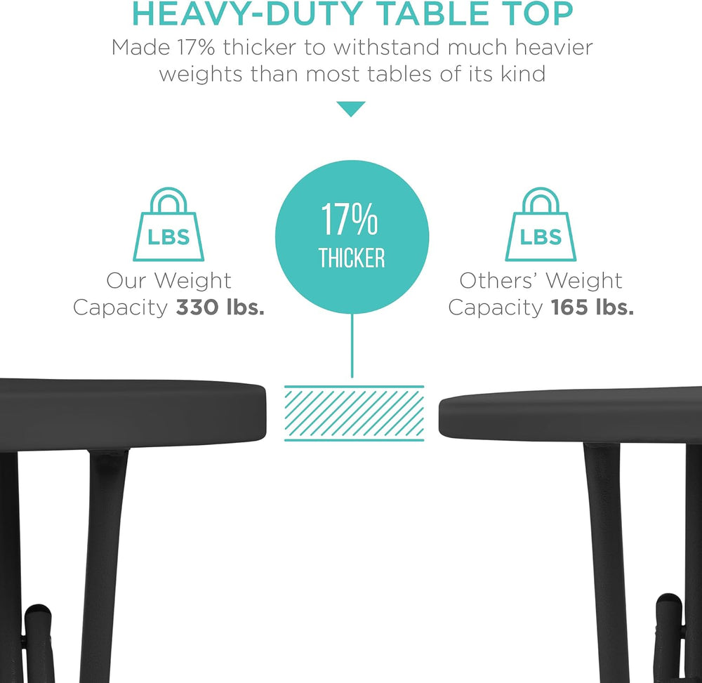 Best Choice Products 32in Bar Height Folding Table, Round Indoor Outdoor Acce...