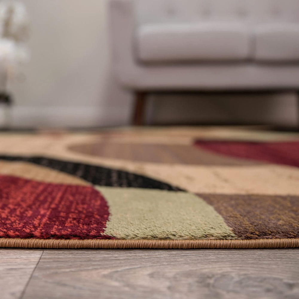 Rugshop Abstract Circles Contemporary High Traffic Area Rug Multi 9' x 12...