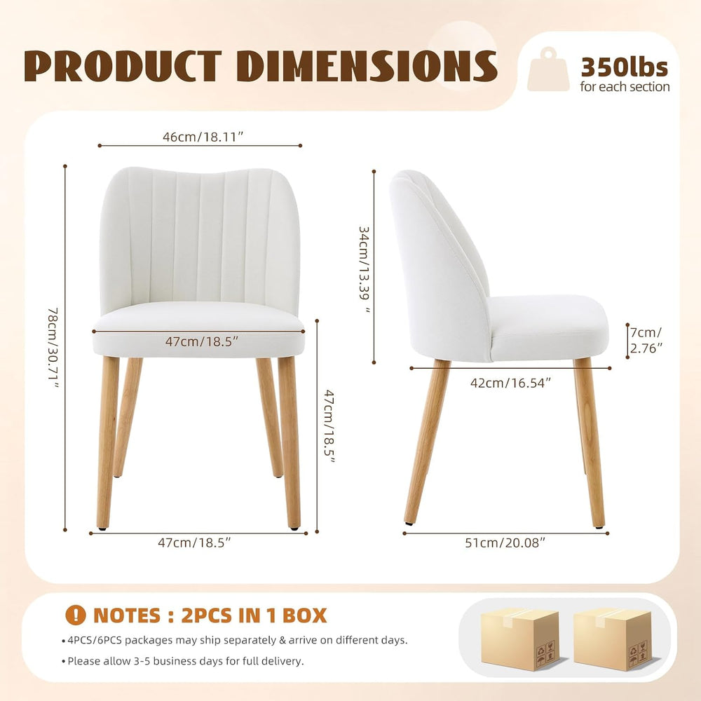 Garvee Wooden Dining Chairs Set of 6, Dining Room Chairs with Wood Legs