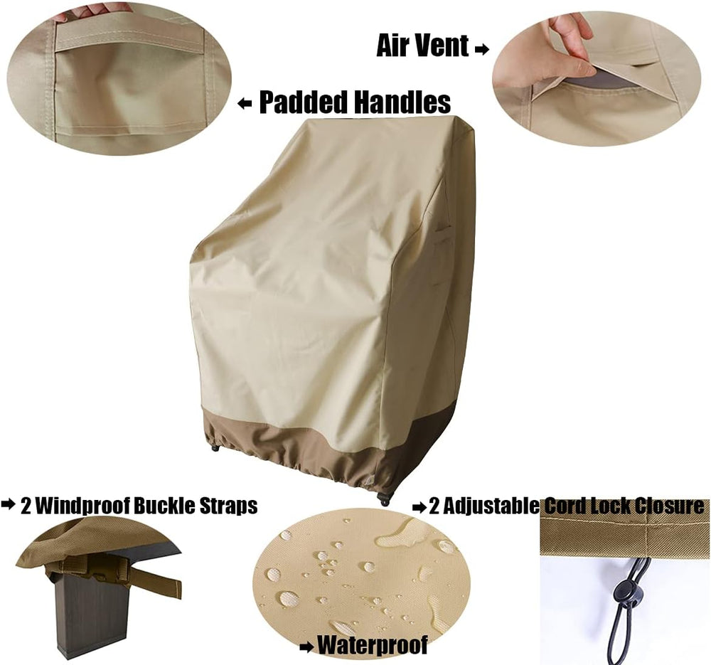 Outdoor High Back Chair Cover, Heavy Duty Waterproof Patio Swivel Chair Cover...
