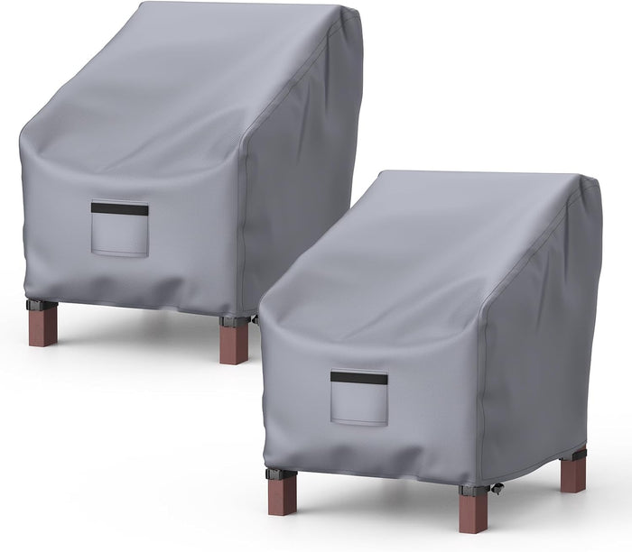 2 Pack Outdoor Patio Chair Covers Waterproof 29"Wx30"Dx36"H, Gray
