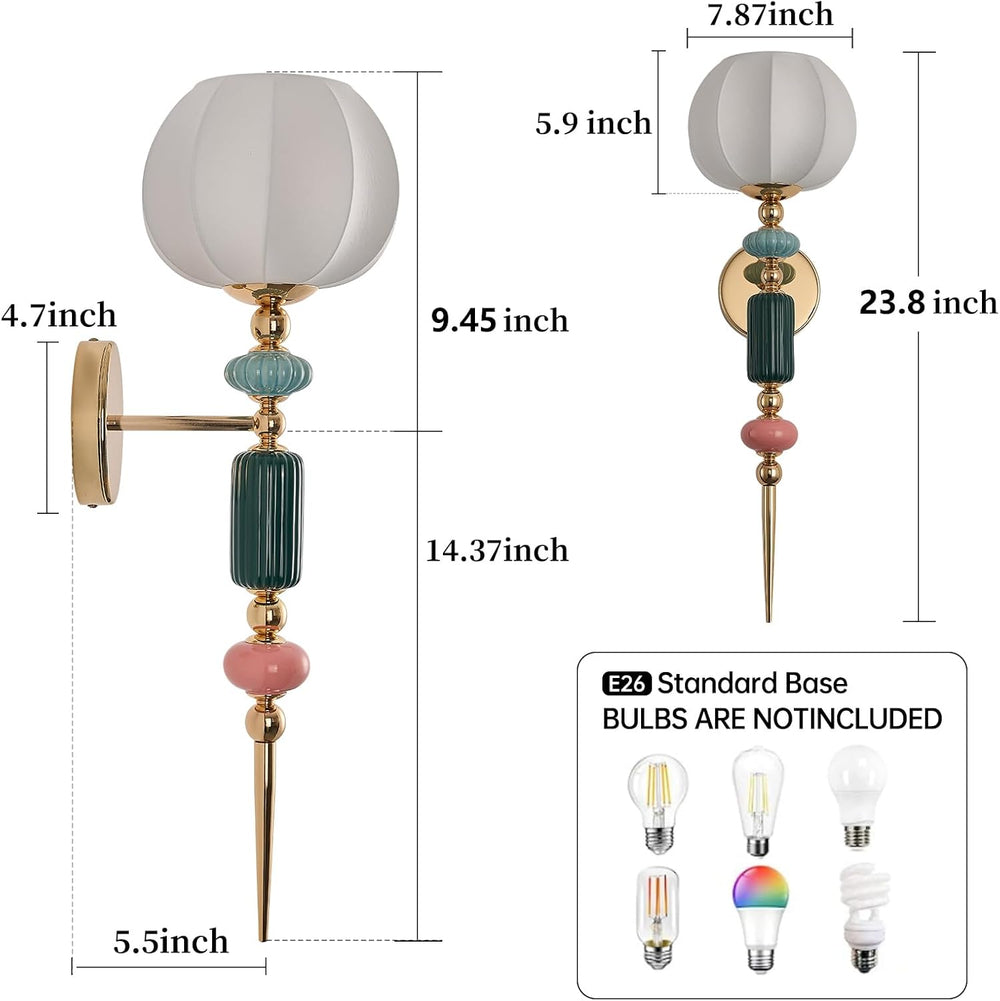 Imitated Silk White Shade Modern Wall Scone Indoor Wall Light Fixtures for Be...