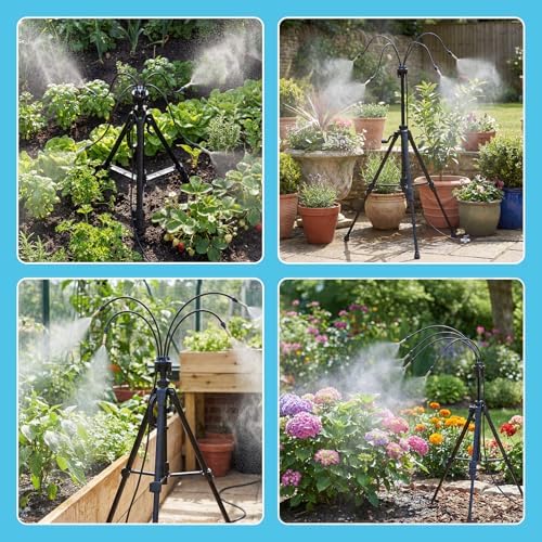 HOMENOTE Standing Misters for Outside Patio, 4.8FT Adjustable Height