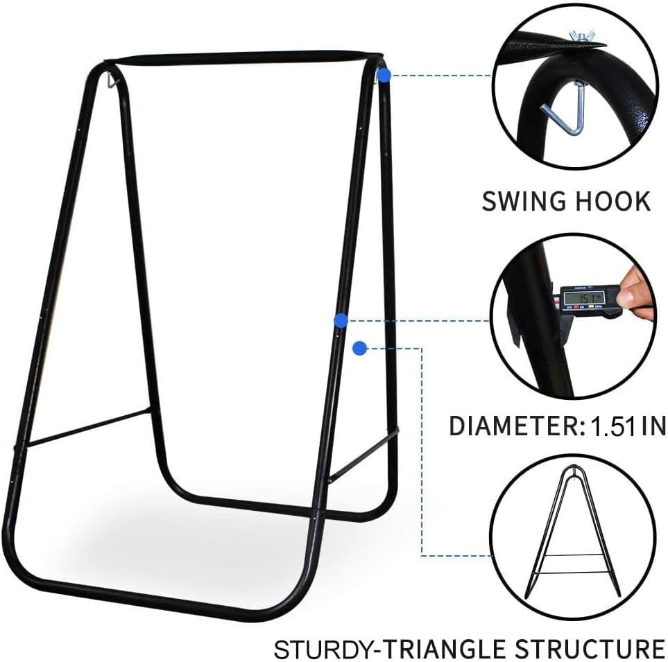 Hammock Chair with Stand,Heavy-Duty Hammock Stand with Large Indoor Swing,MAX...