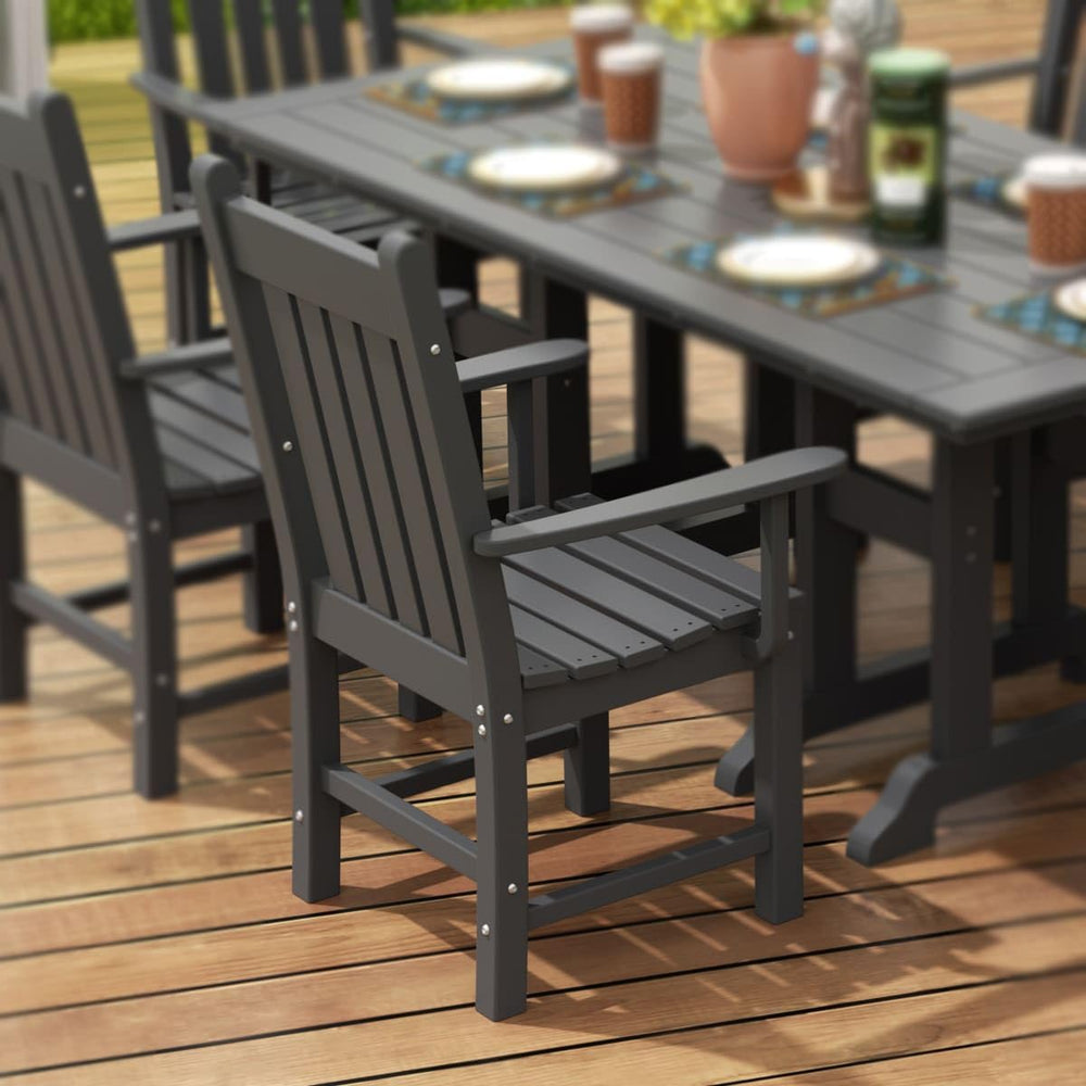 WestinTrends Malibu Classic Outdoor Dining Chairs with Arms, All Weather Poly...