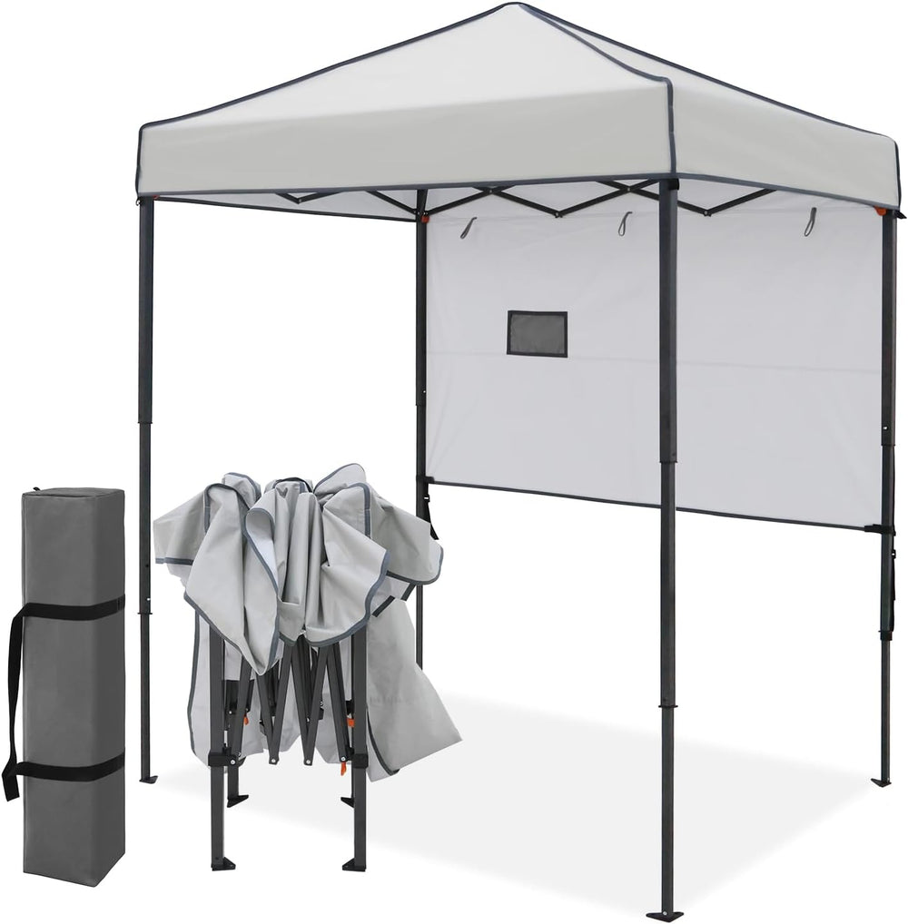 EAGLE PEAK 6x4 Instant Pop Up Canopy Tent with 1 Half Wall, Gray