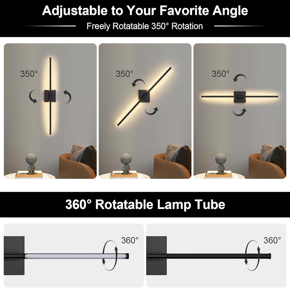 Battery Operated Wall Sconce Set of Two with Remote Control, 3000K-6000K Dimm...