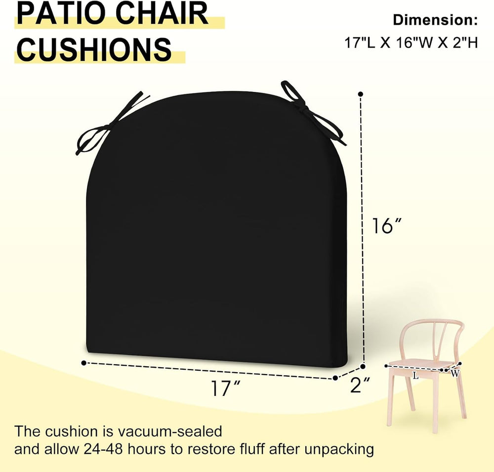 downluxe Outdoor Chair Cushions Set of 6 for Patio Furniture, Water-Resistant...