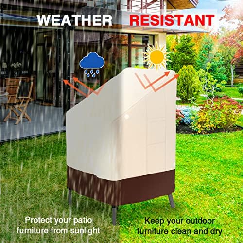 Tuyeho Stackable Patio Chair Cover 36x28x47 Waterproof Outdoor 900D