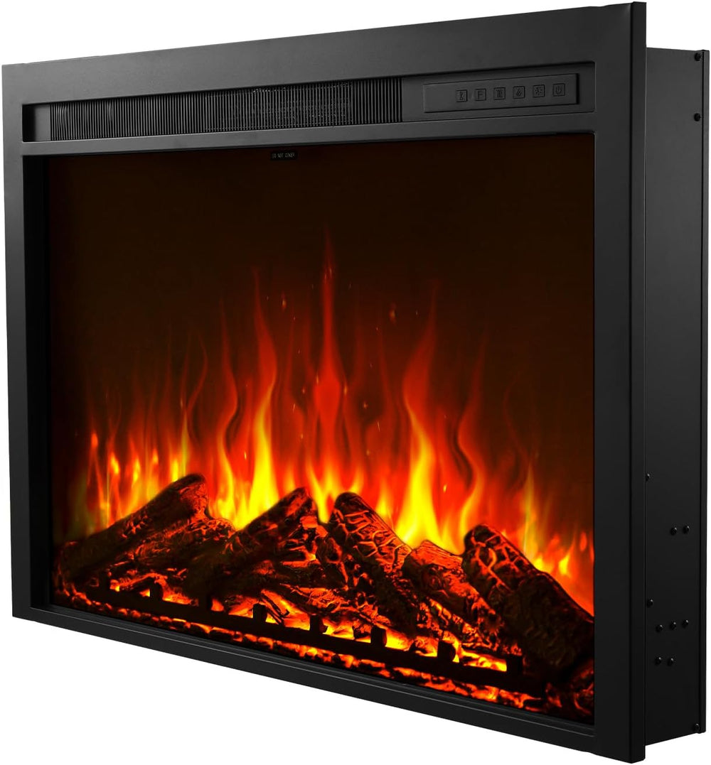VEVOR 40 Inch Electric Fireplace Insert, 5000BTU Recessed or Wall Mounted Hea...