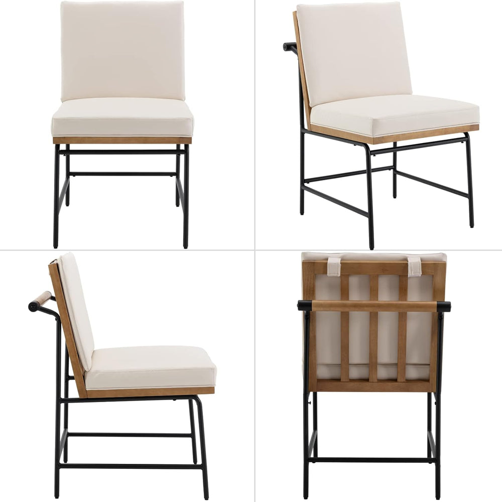 Ya-Home Modern Dining Chairs Set of 4, Comfy PU Leather Side Chairs Guest Cha...