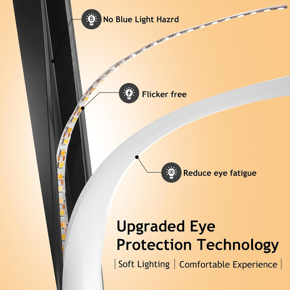 NUÜR 59" Black Spiral LED Floor Lamp, Modern Standing Lamp with Remote