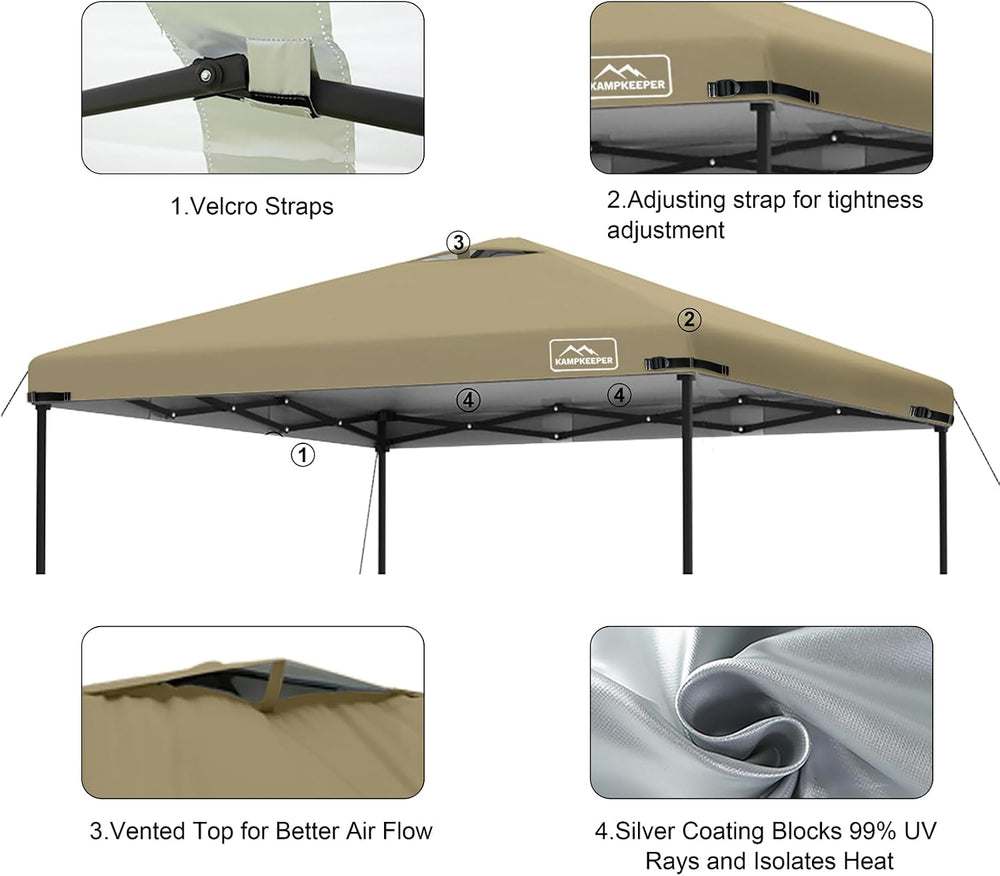 10x10 Replacement Top Pop Up Canopy Tent Cover Roof with Air Vent-Top Only