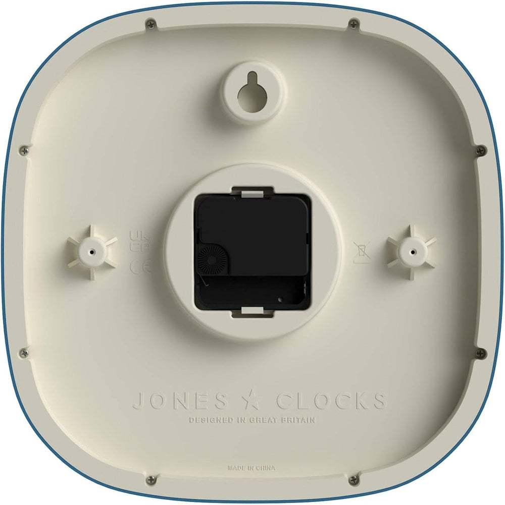 JONES CLOCKS® Pulsar wall Clock | Square Rounded Retro Clock | 10" | Blu...