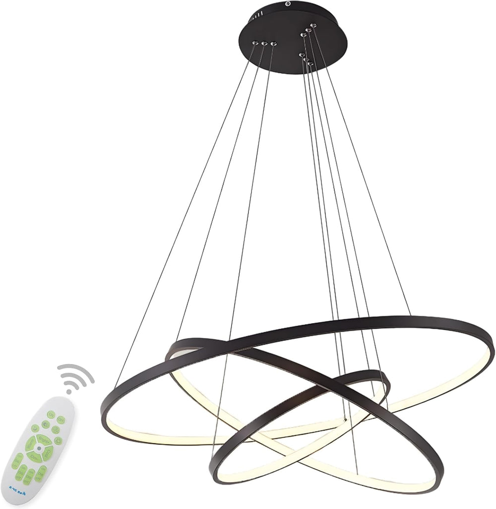 LightInTheBox Modern LED Chandelier 3 Ring Chandelier Dimmable Circular Dinin...