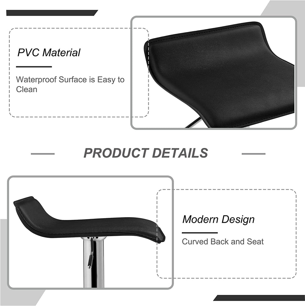 VECELO Bar Stools Set of 2, Counter Bar Stools with Swivel Bar and Adjustable...