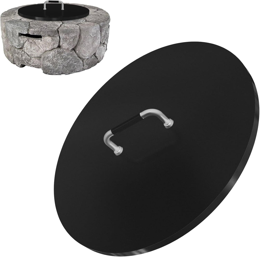 28 inch Fire Pit Round Metal Cover for Outdoor Built-in Stone Fire Pit