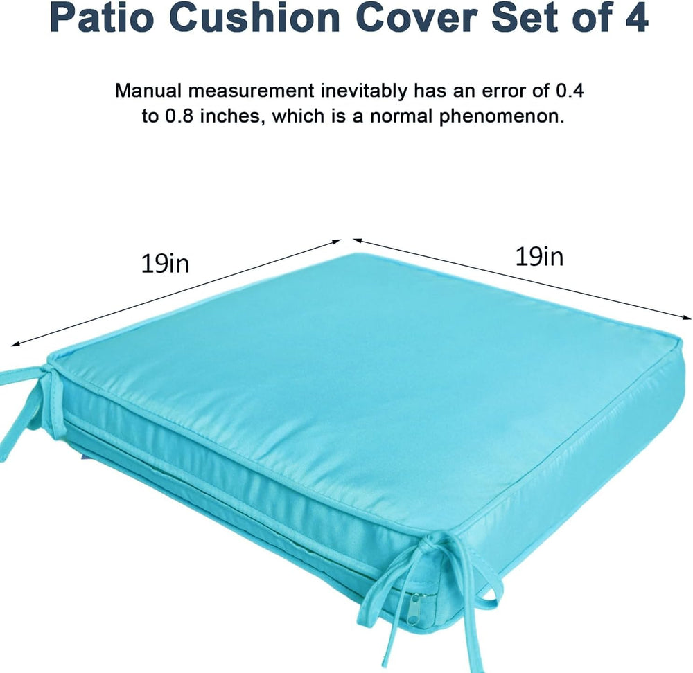 Outdoor Cushion Covers 4 Pack Waterproof&Fade Resistant Zipper Patio Furn...