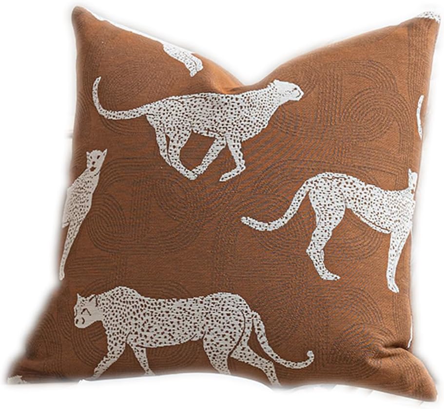 Croker Horse 20x20'' Inches Throw Pillow Cushion Cover - Leopard Chee...