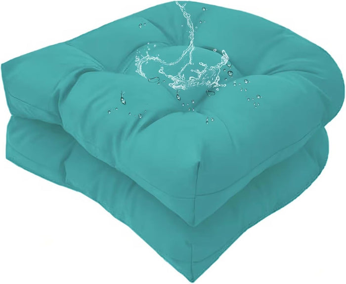 Teal Outdoor Wicker Seat Cushion for Patio Furniture
