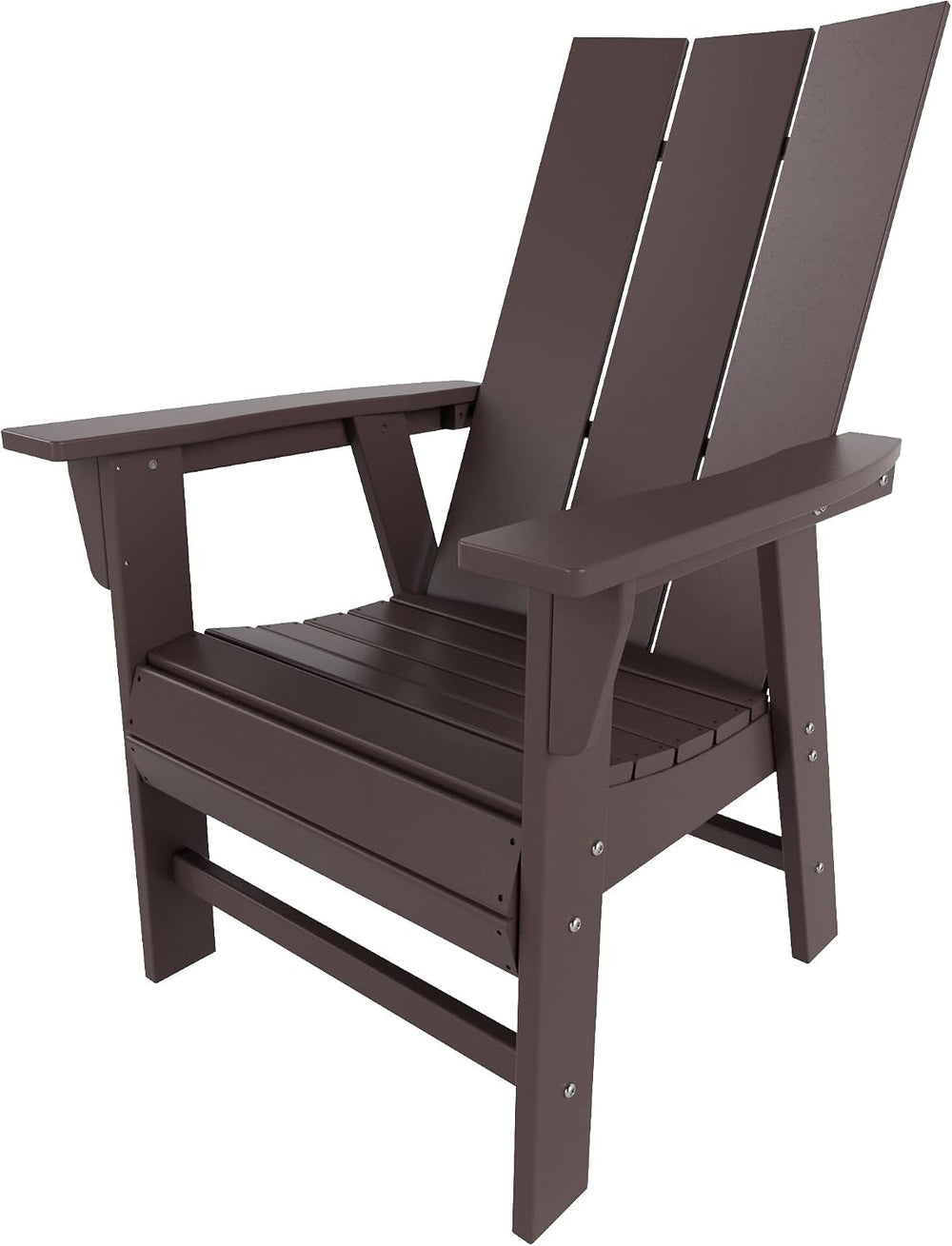 WO Home Furniture HDPE Adirondack Dining Chair, Dark Brown