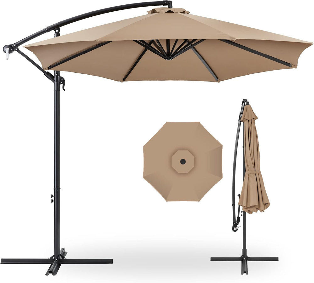 Best Choice Products 10ft Offset Cantilever Hanging Market Patio Umbrella, 8 ...