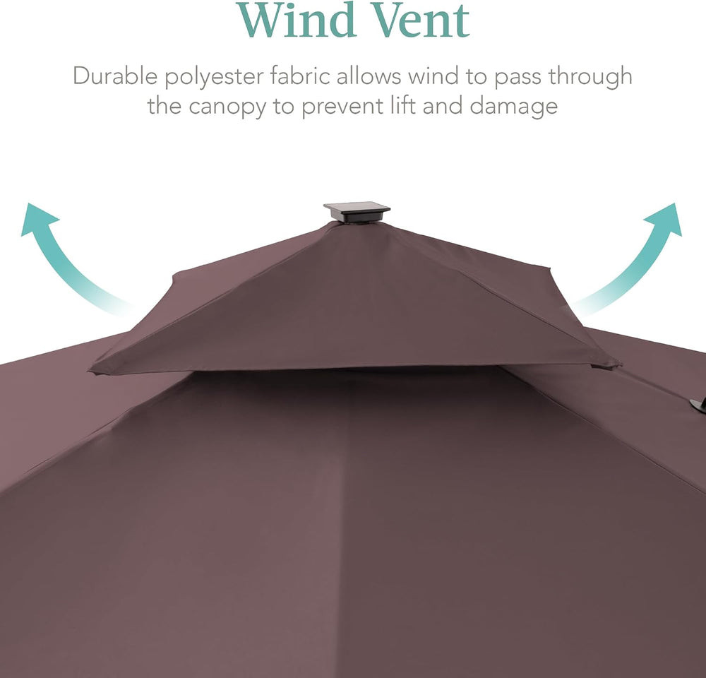 Best Choice Products 10x10ft Cantilever Patio Umbrella w/Base Included, Solar...