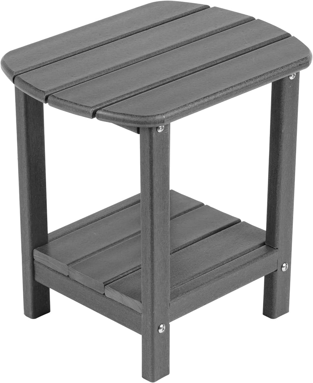 nalone Adirondack Side Table 16.5" Outdoor Side Table HDPE Plastic Doubl...