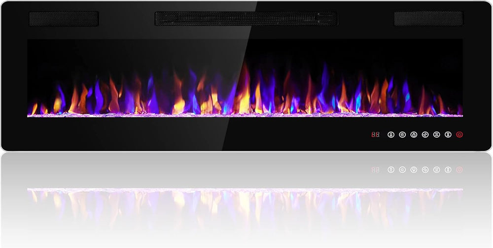 Electactic 50 Inch Electric Fireplace Insert Ultra-Thin - Recessed & Wall...