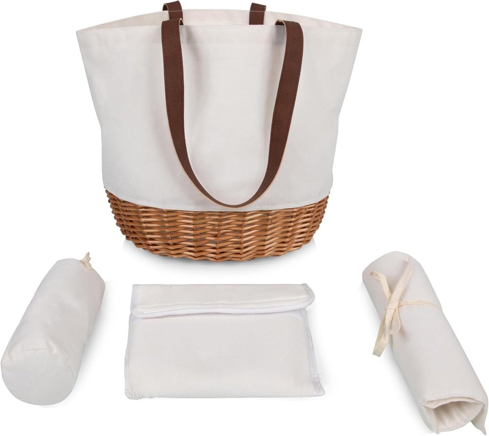 Picnic TIME Promenade Picnic Basket for Set 2, Stylish Canvas Tote Bag with H...