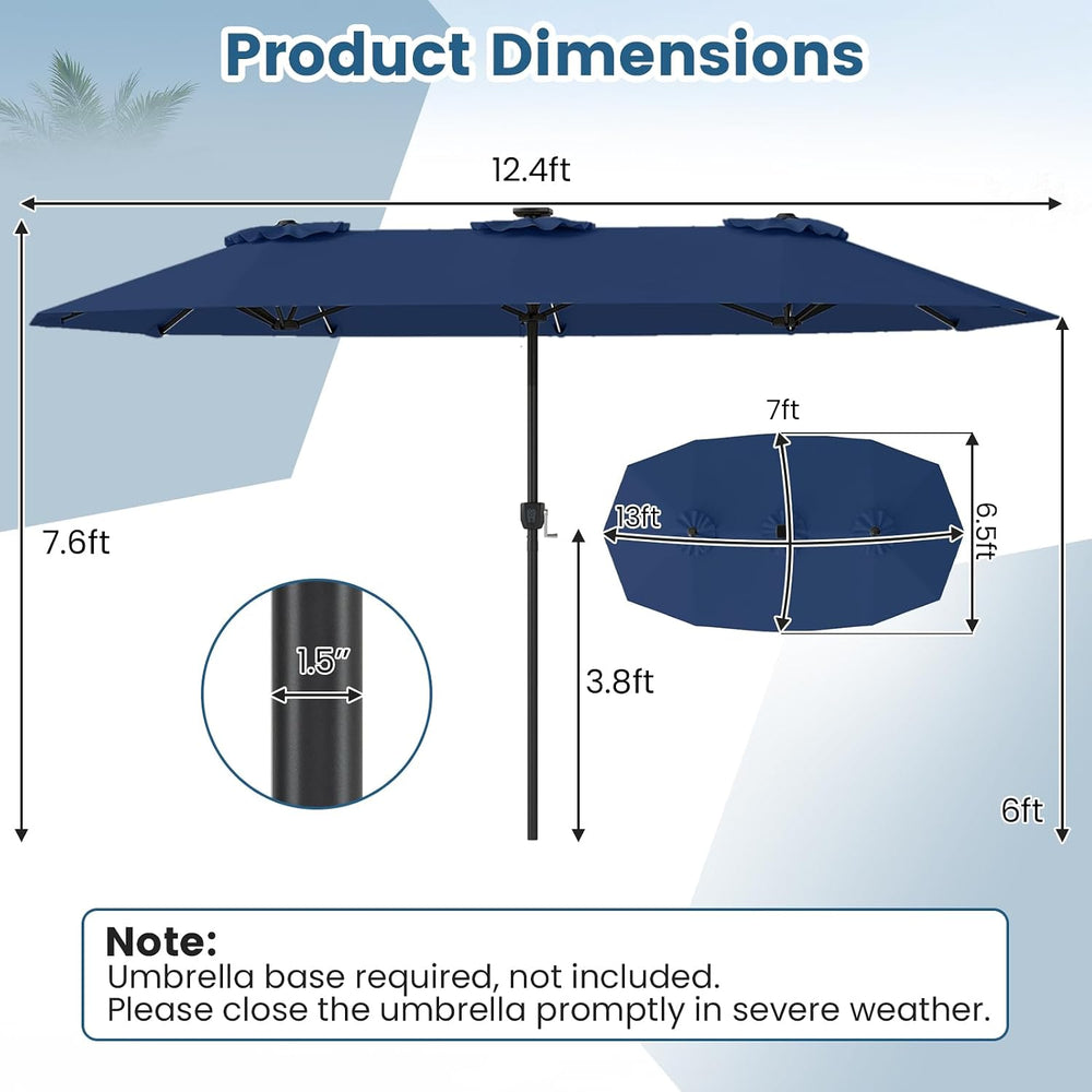 Tangkula 13 FT Patio Umbrella with Solar Lights