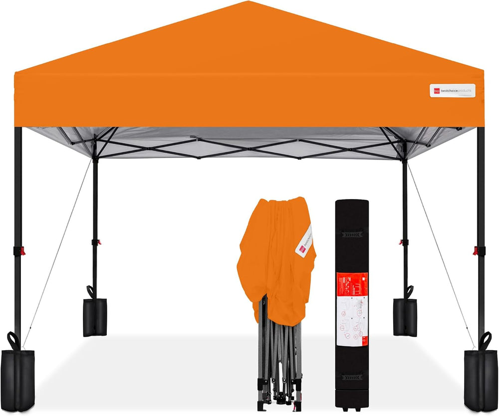 Best Choice Products 10x10 Pop Up Canopy Tent, EZ Setup, Orange