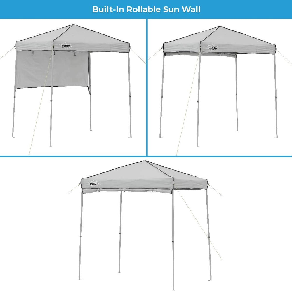 CORE 6 x 4 Instant Canopy Tent with Half Sunwall