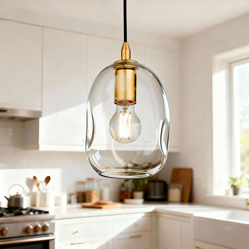 Pendant Lights Kitchen Island Adjustable Organic Globe Modern Gold Ceiling Ha...