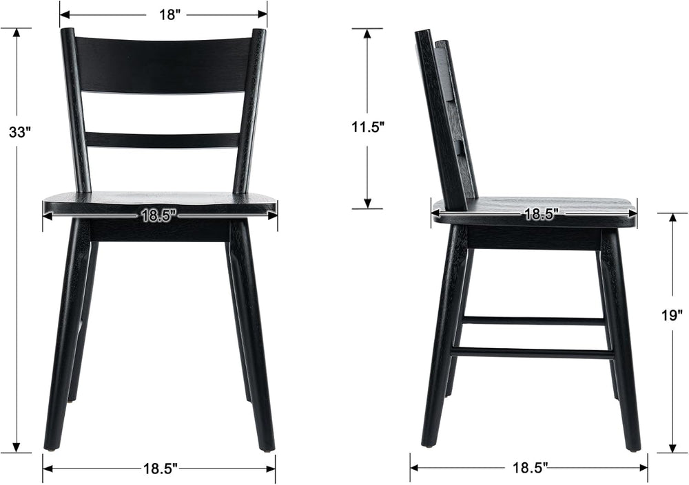 CIMOTA Black Dining Chairs Set of 6, Farmhouse Wood Dining Chairs Ladder Back...
