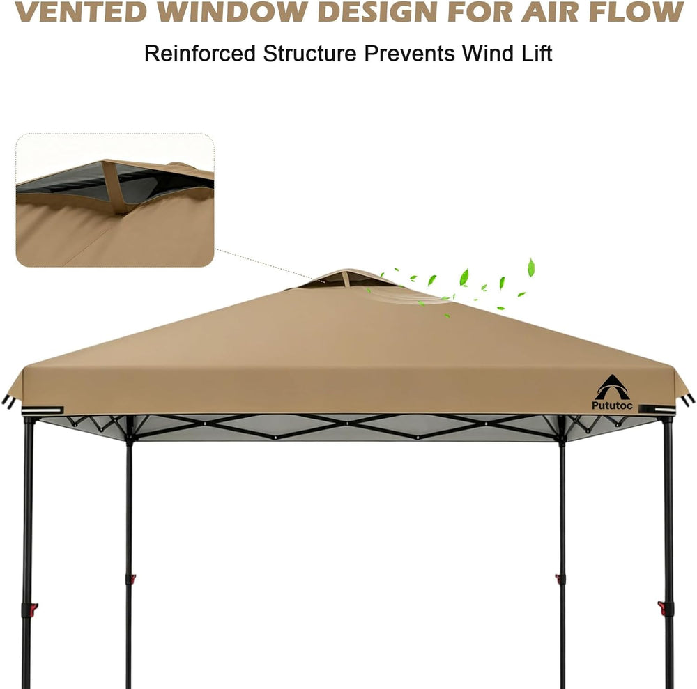 10x10ft Canopy Replacement Top Cover with Air Vent, UV Protected & Waterp...