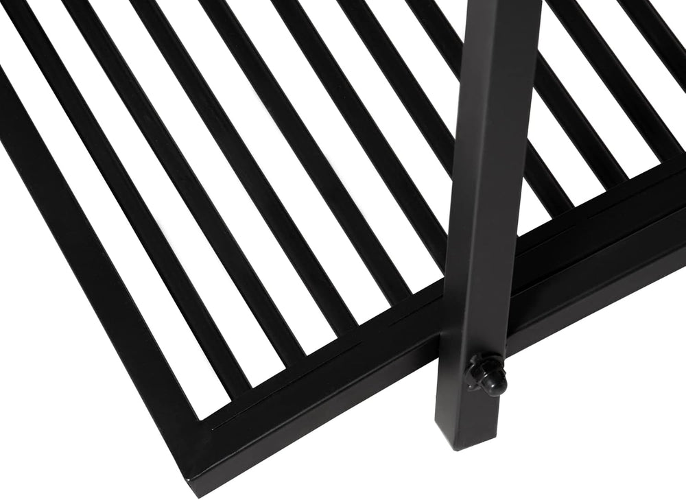 Outsunny 3.3FT Metal Arch Zen Garden Bridge with Safety Siderails Black