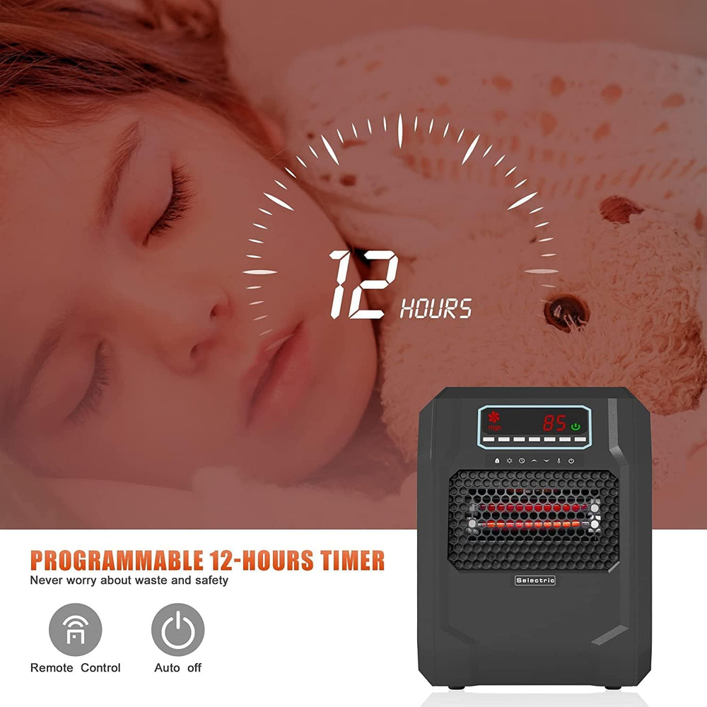 VOLTORB Freestanding Portable Electric Space Heater for Bedroom or Indoor Use...