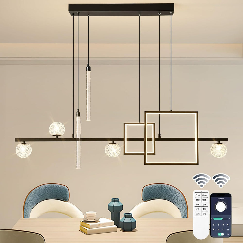 ORANOOR Modern LED Pendant Lights, 47inch Dimmable Linear LED Chandelier