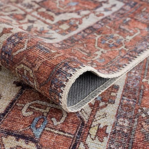 Bloom Rugs Washable Non-Slip 10x14 Rug - Red/Orange/Beige Traditional Orienta...