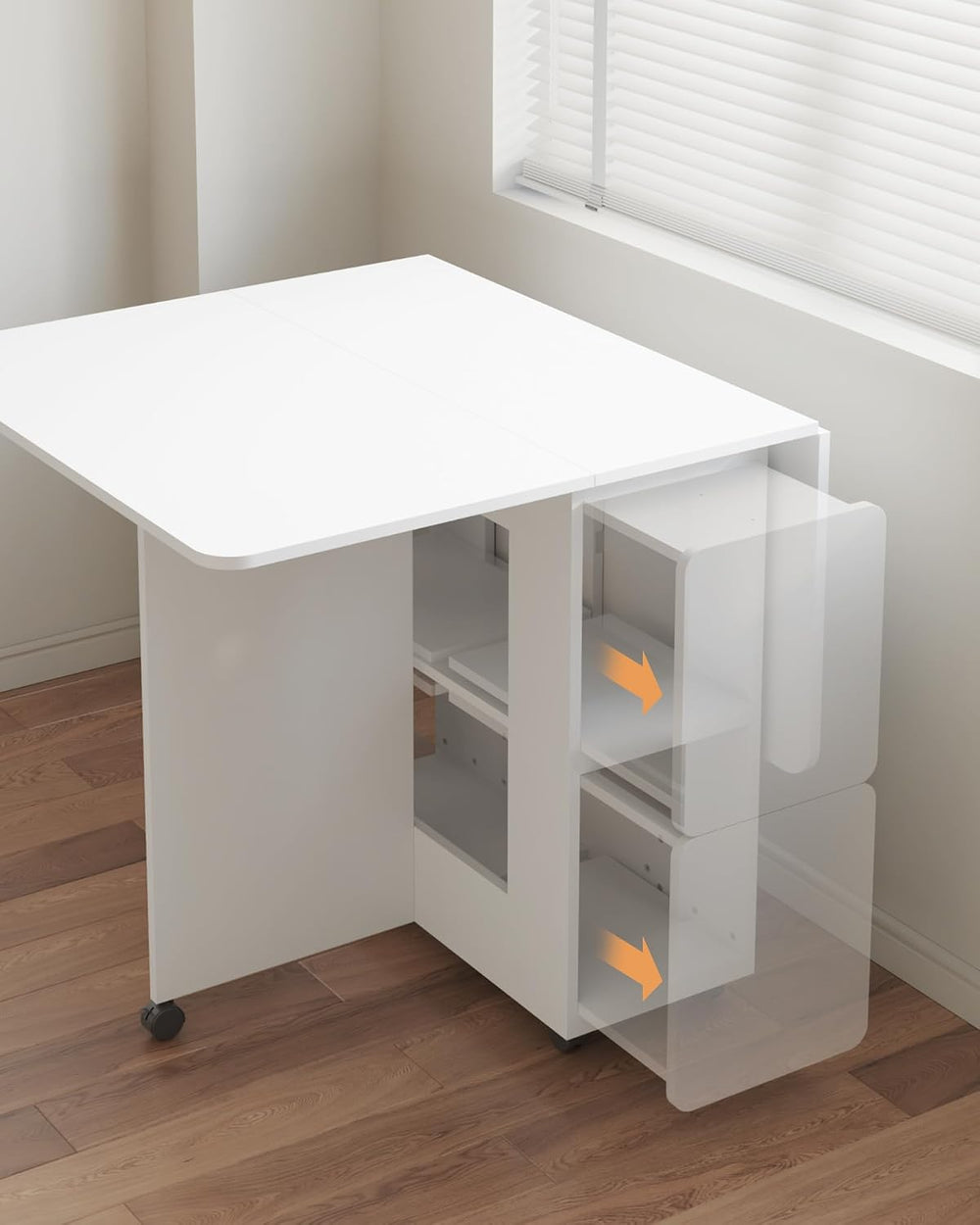 Mondeer Folding Dining Table with 4 Chairs for Small Spaces, White