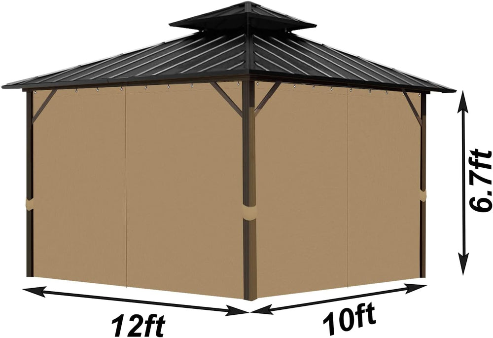 Gazebo Universal Replacement Privacy Curtain, 10'X12' Waterproof Outd...