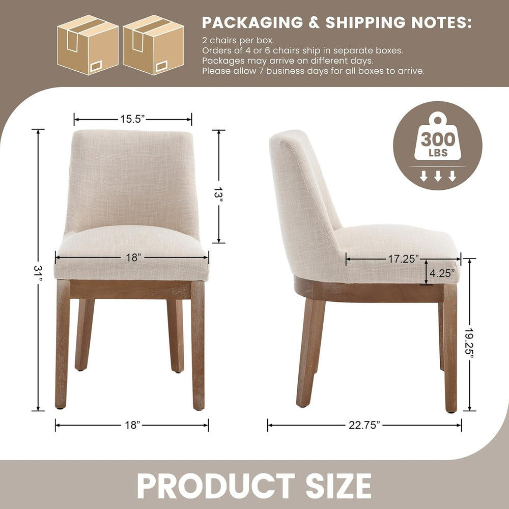 RIVOVA Upholstered Dining Chairs Set of 6, Modern Wooden Dining Room Chair Li...
