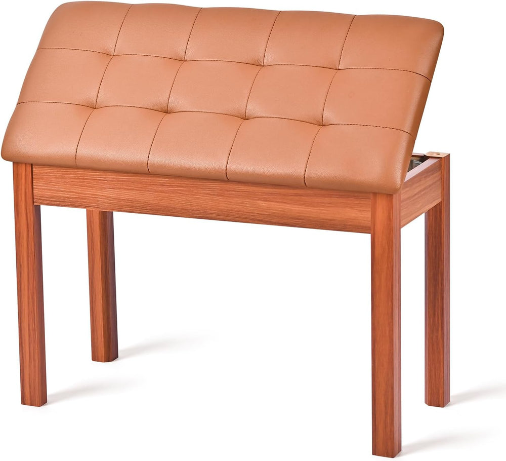 Duet Piano Bench Wooden Keyboard Bench with Storage Compartment, 29''...