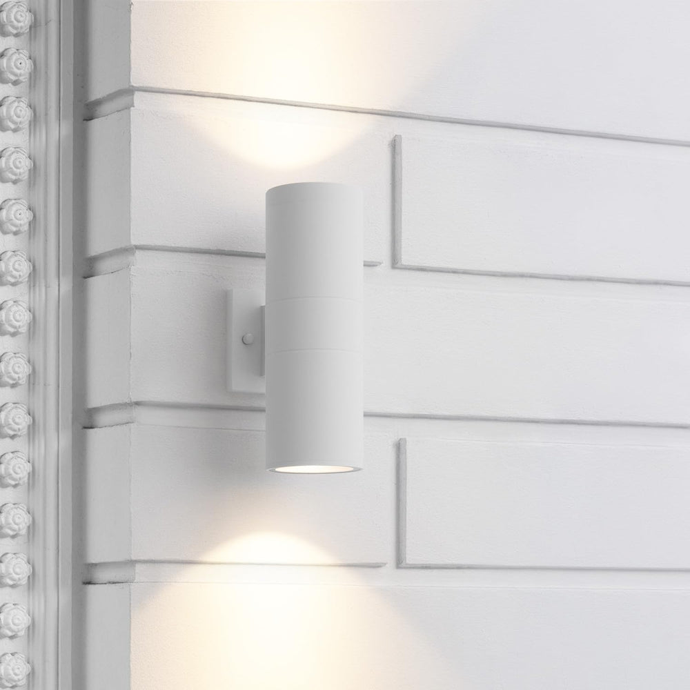 mirrea 12" Modern Outdoor Porch Light in 2 Lights, 2 Pack, Matte White