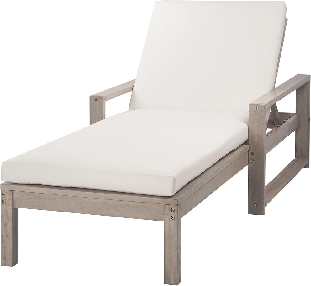 Outdoor Chaise Lounge 2 Pcs, 5-Position Adjustable Lounge Chair with Cushion ...