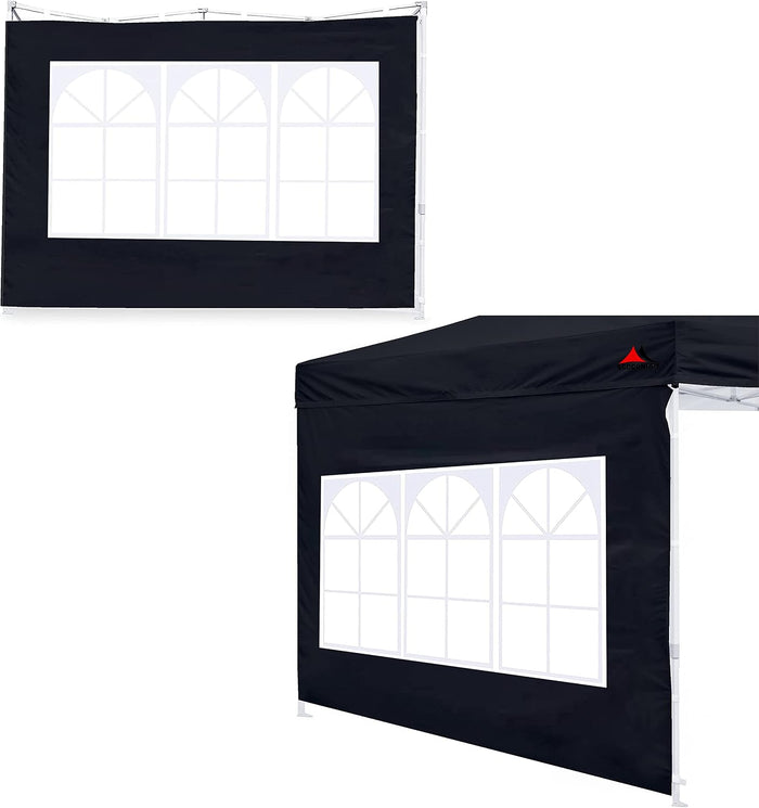 SCOCANOPY SideWall with Window for 10x10 Canopy Frame, 2 Pack SunWall Only,Black