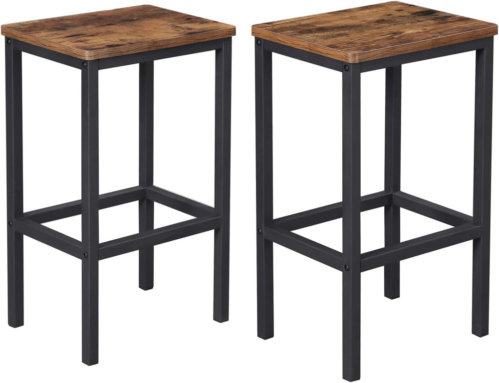 VASAGLE Bar Stools Set of 2 with Footrest, Modern Basic Style