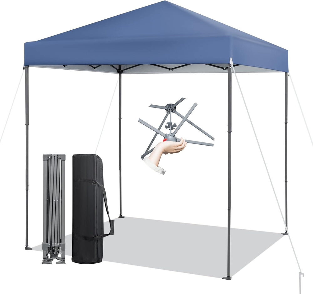 Tangkula 6.6x6.6 Ft Pop Up Canopy, 1 Person Instant Setup Canopy Tent with Ce...