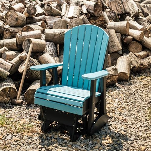 LuxCraft 2' Adirondack Glider Chair, Outdoor Patio Rocking Glider, Glidin...
